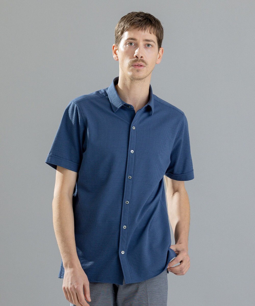 JOSEPH HOMME コンパクトサッカージャージー　レギュラーカラー半袖シャツ 