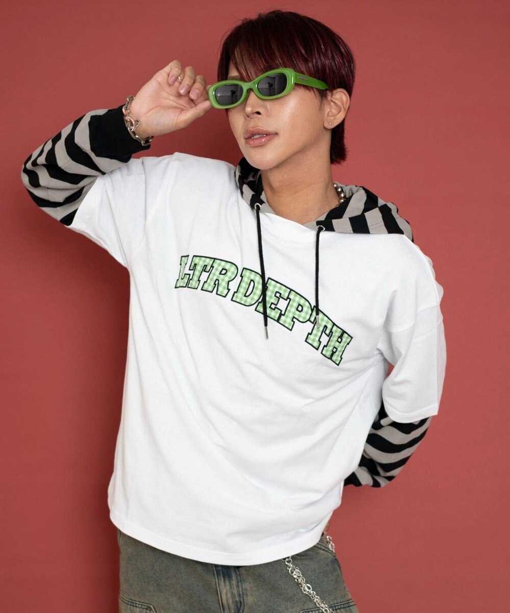 WEGO 【ユニセックス着用ITEM/MLサイズ展開】チェックカレッジグラフィックT（SS） 