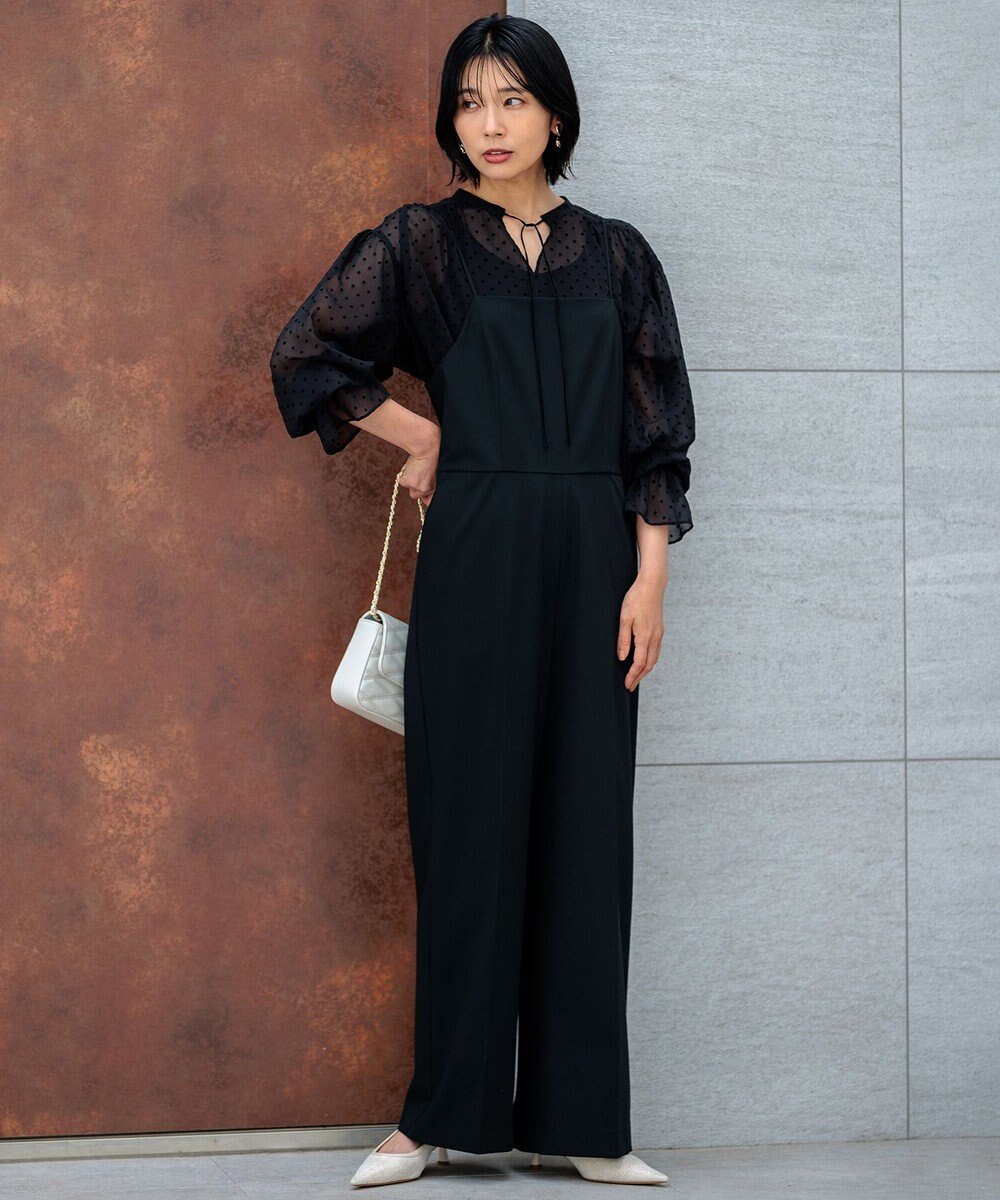 23区 【洗える】クレープドットフロッキー ブラウス 