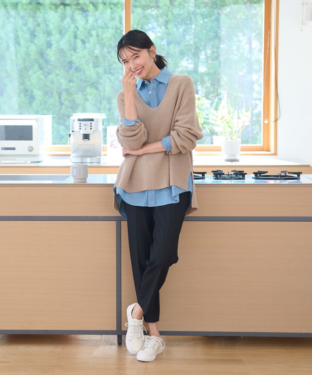 ANY 【ウエストゴム/ストレッチ/裏起毛】シークレットウォーム　テーパードパンツ 