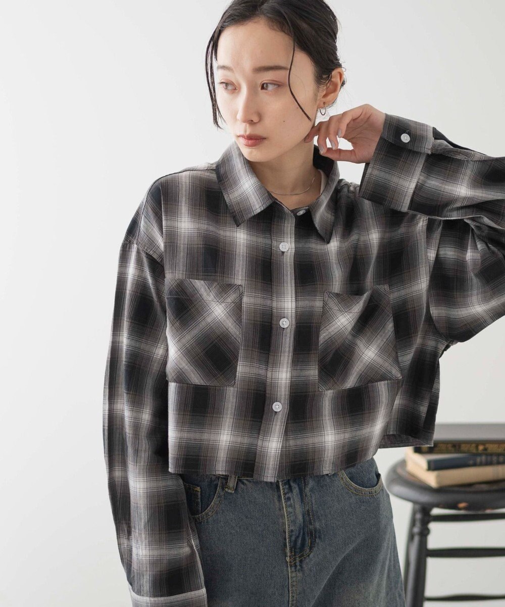 WEGO オンブレチェックショートシャツ 