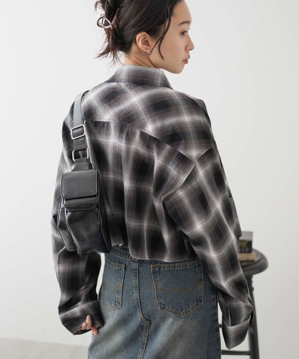 WEGO オンブレチェックショートシャツ 