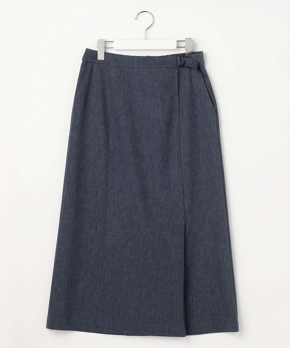 J.PRESS LADIES リネンバイオシャンブレー Aライン スカート 