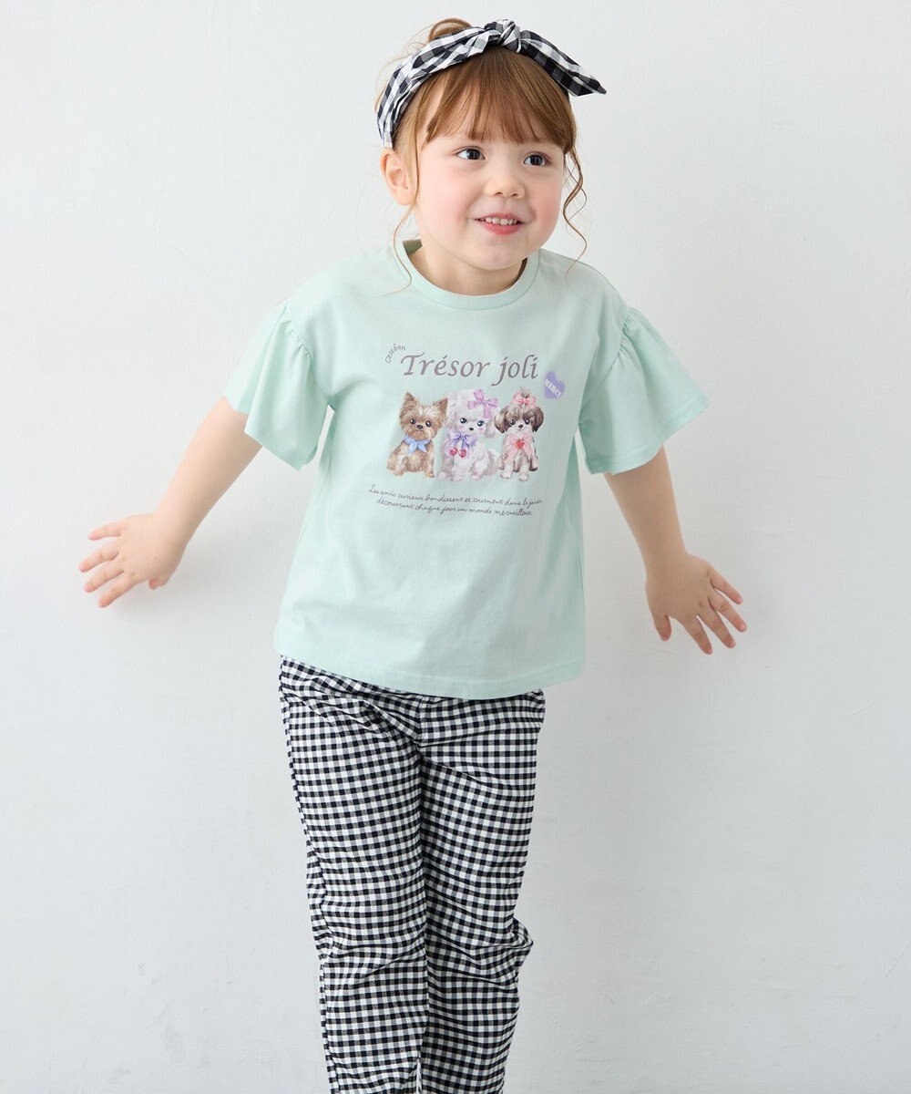 ANY KIDS 【綿100%】ドロップショルダー アニマルプリントTシャツ 