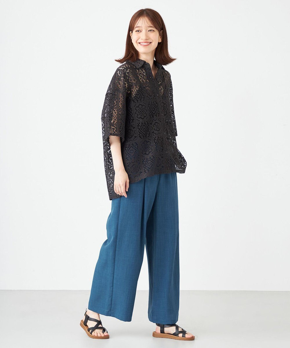 SHARE PARK LADIES オーバーサイズレースシャツ 