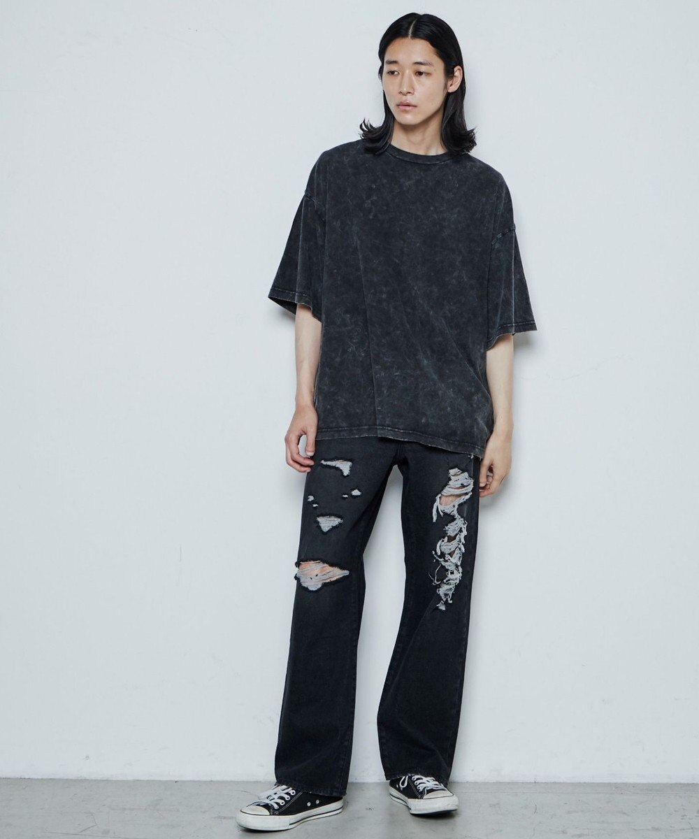 WEGO ダメージデニムワイドパンツ 