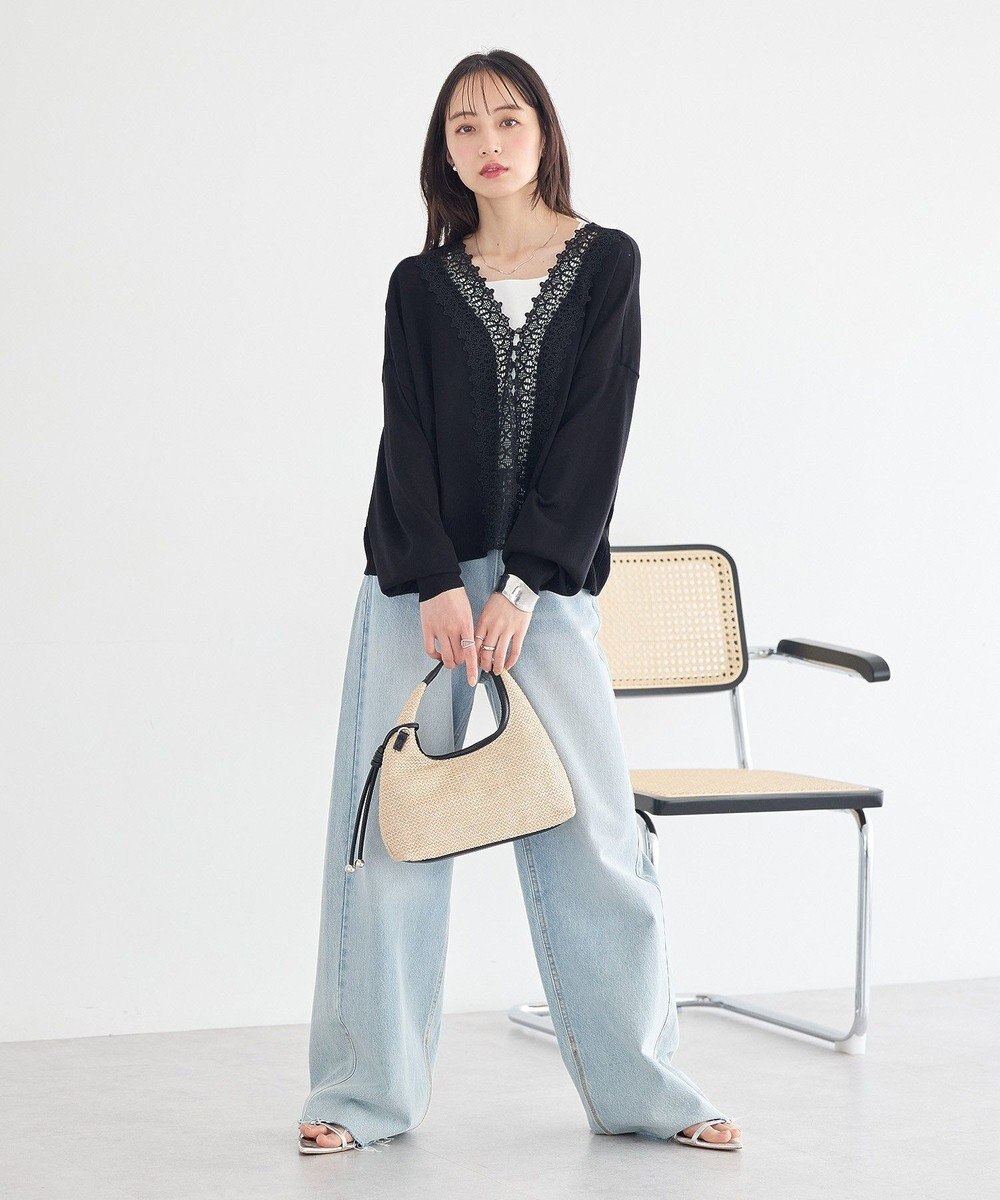 earth music&ecology 【2WAY】レーストリムシアーニットカーディガン 