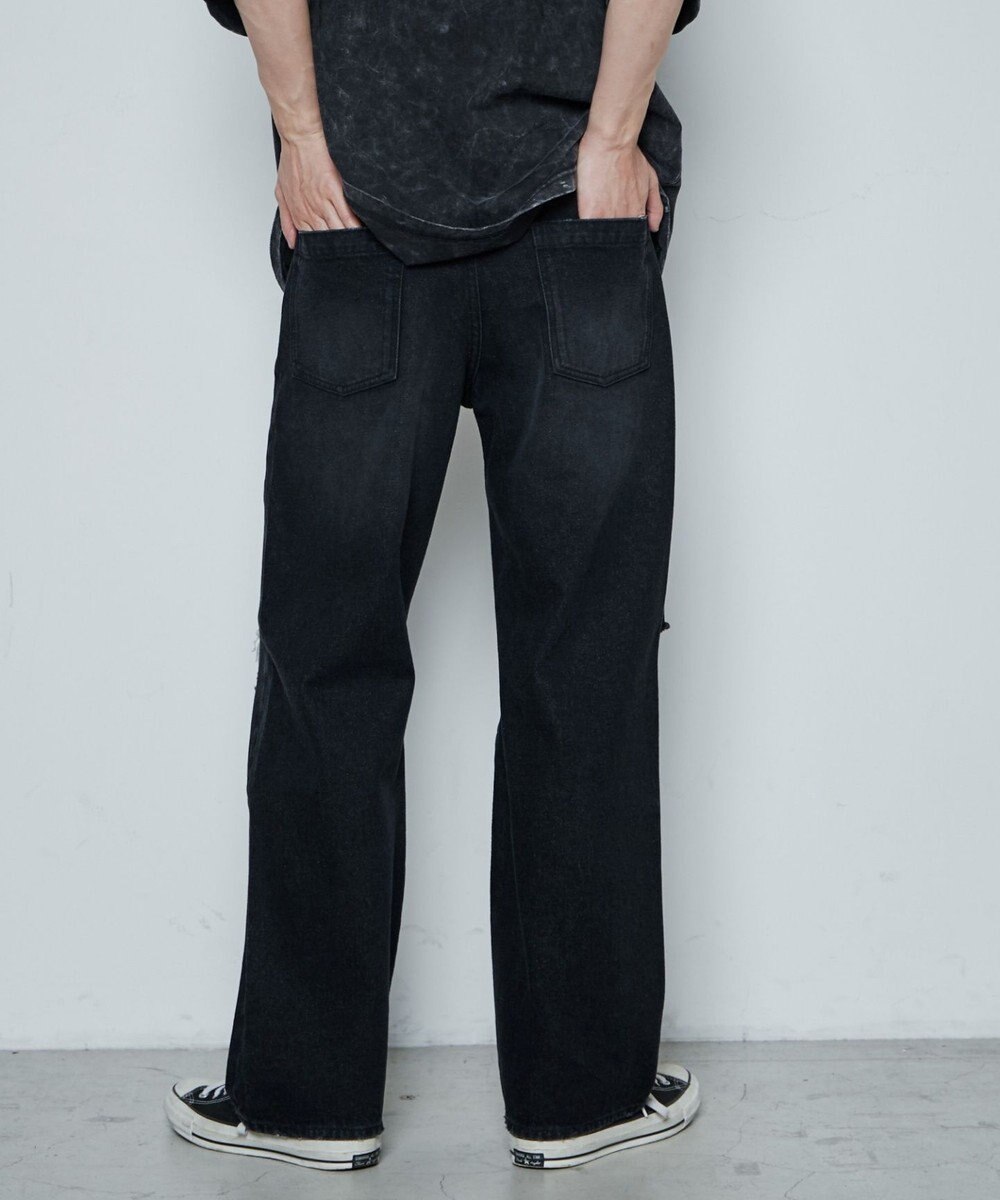 WEGO ダメージデニムワイドパンツ 