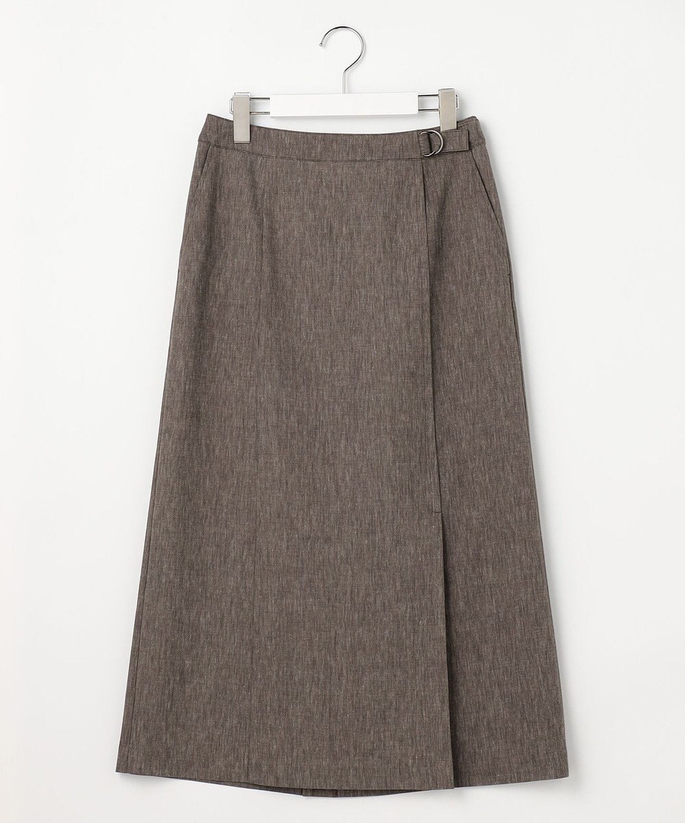 J.PRESS LADIES リネンバイオシャンブレー Aライン スカート 