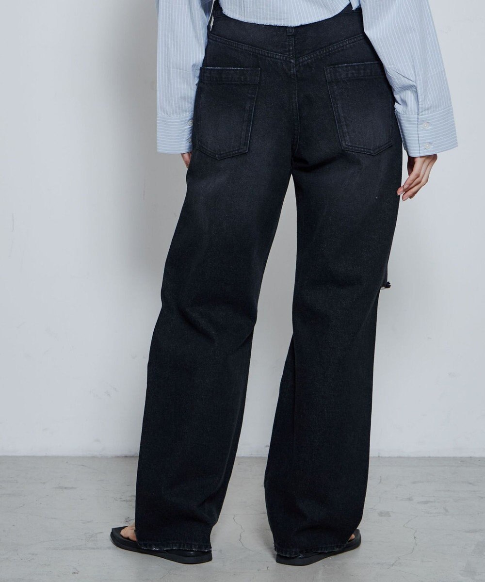 WEGO ダメージデニムワイドパンツ 
