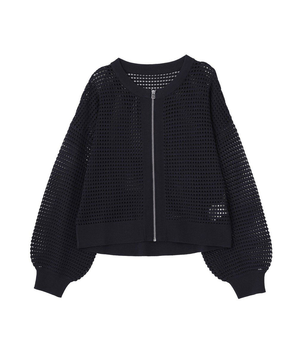 AMERICAN HOLIC 【先行予約】ジップアップメッシュニットカーディガン【WEB限定カラー有り】 