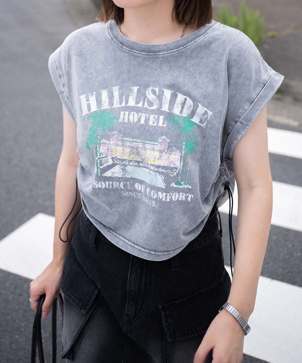 WEGO ヴィンテージウォッシュドロストデザインT 