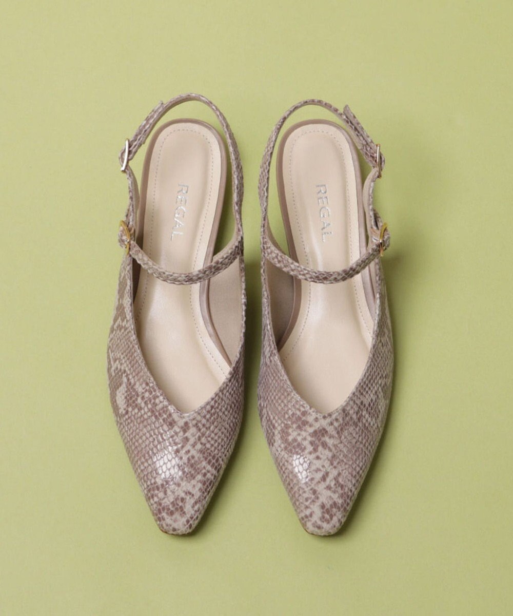 REGAL FOOT COMMUNITY 【リーガルレディース】F29R ストラップバックベルトパンプス フラットシューズ 