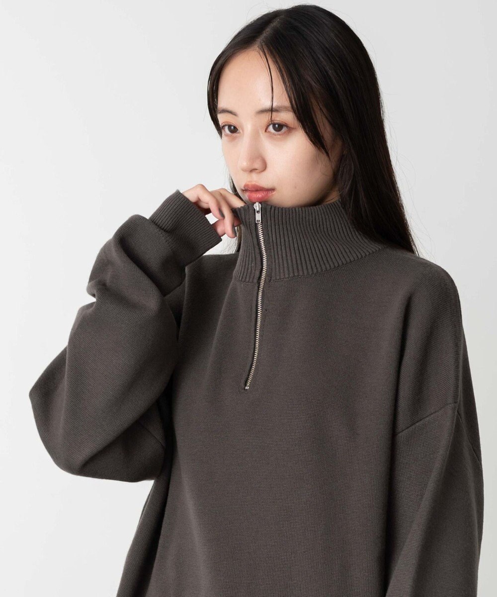 WEGO 【ユニセックス着用ITEM】ミラノリブハーフジッププルオーバー 