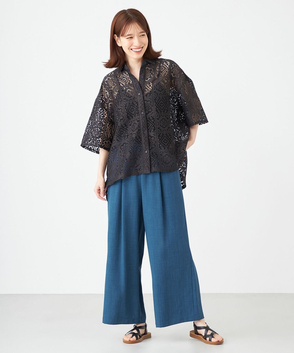 SHARE PARK LADIES オーバーサイズレースシャツ 