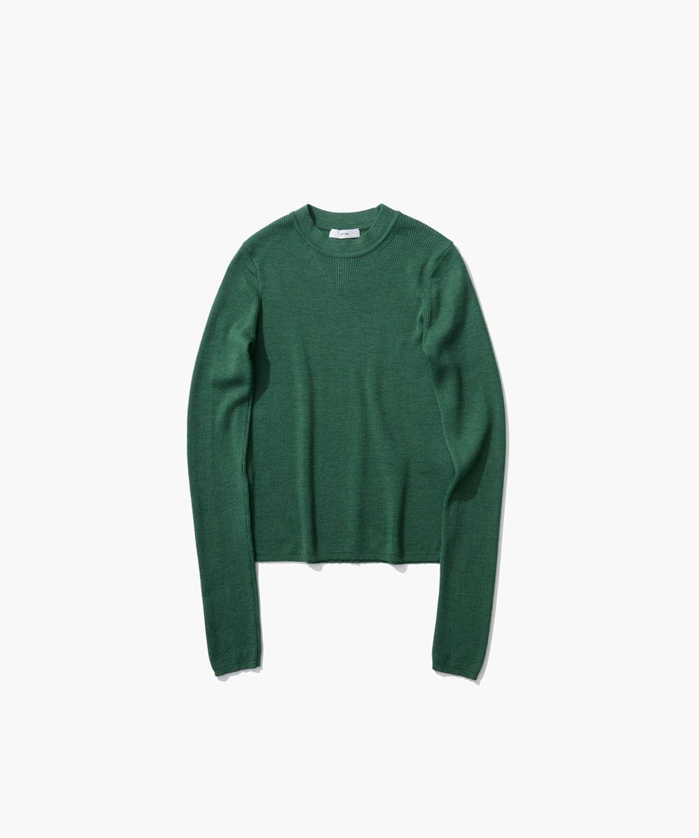 ATON RAMIE WOOL RIB | リブモックネックセーター 