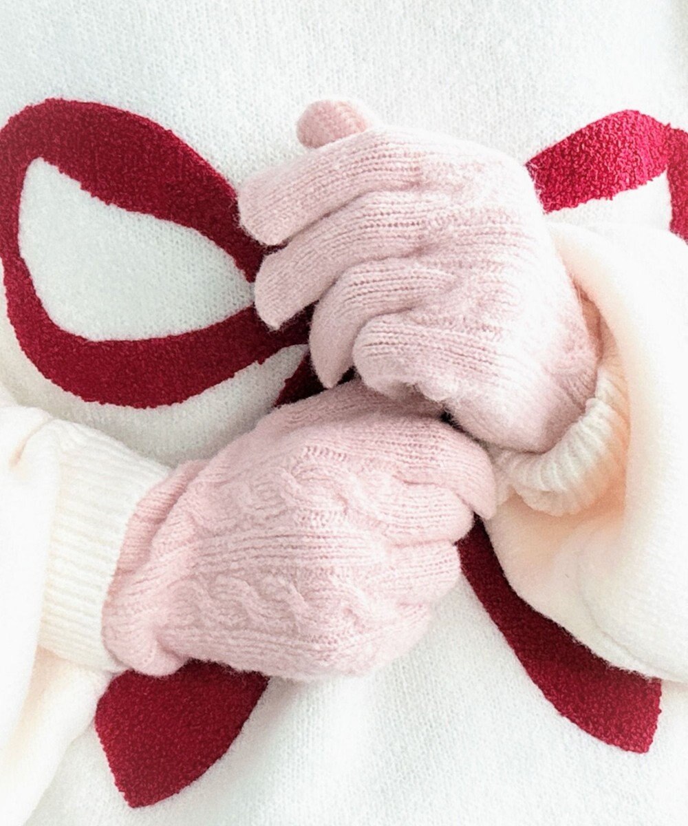 WEGO 【スマホ対応】ケーブル編みニットグローブ 