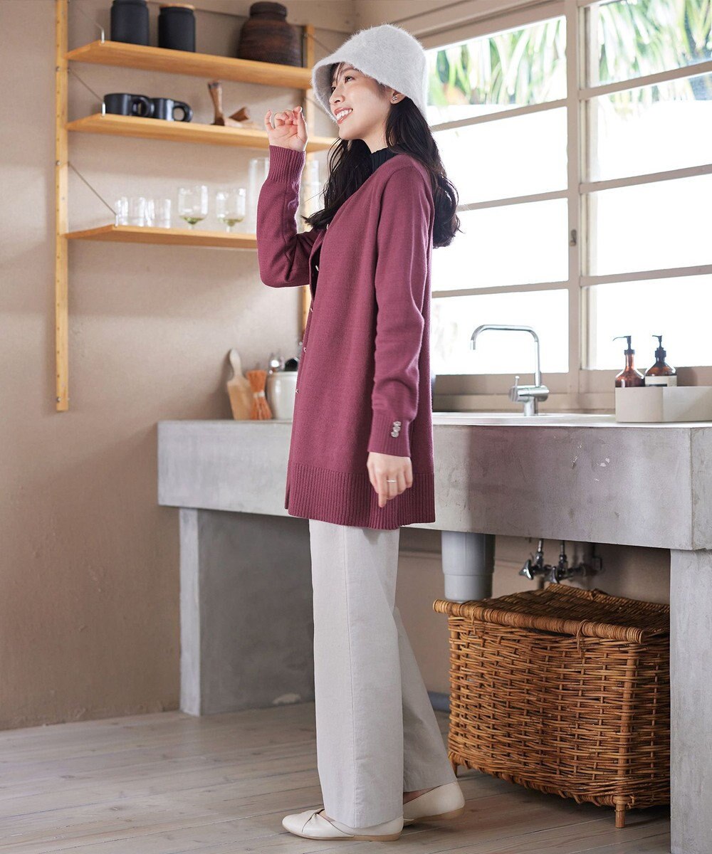 Tiaclasse 【洗える】きらボタンロングカーディガン 