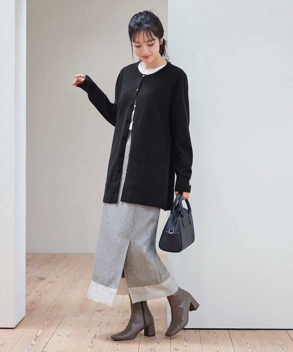 Tiaclasse 【洗える】きらボタンロングカーディガン 
