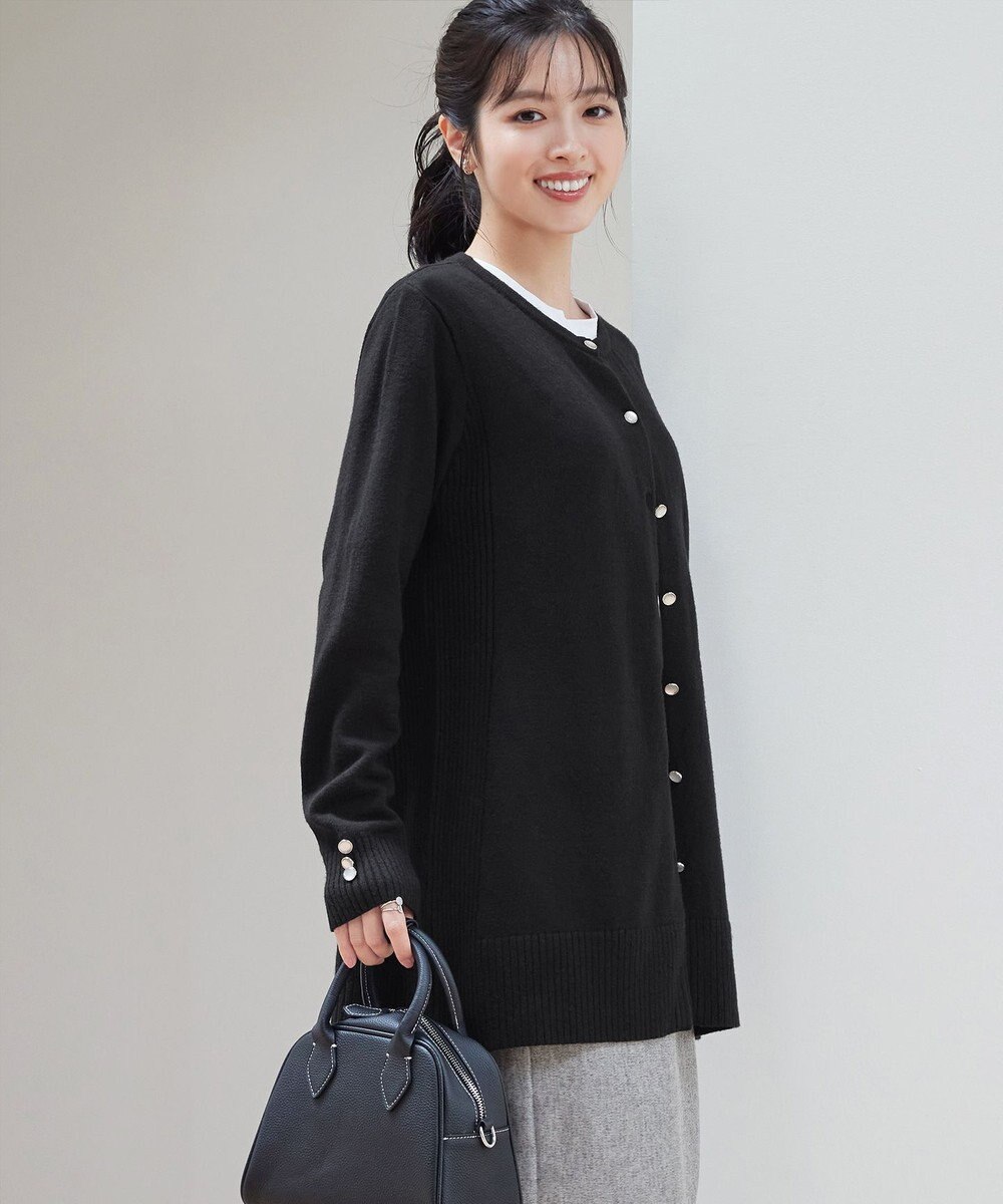 Tiaclasse 【洗える】きらボタンロングカーディガン 