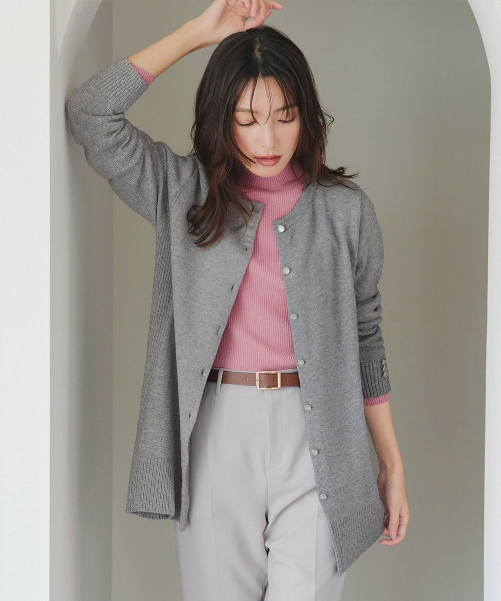 Tiaclasse 【洗える】きらボタンロングカーディガン 