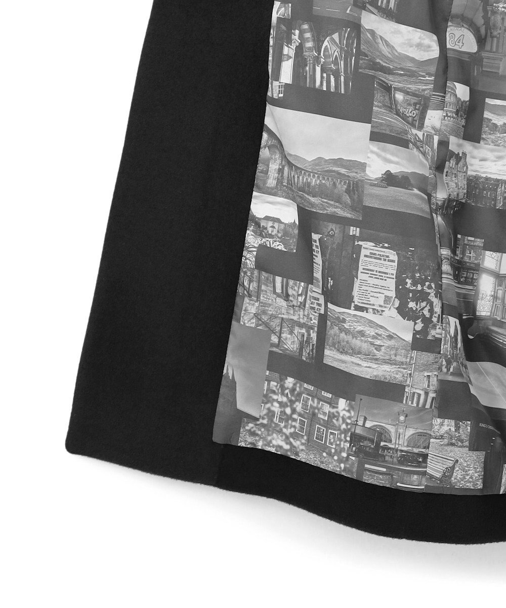 JOSEPH HOMME グロッシーウール 　チェスターコート　＜裏地：フォトコラージュプリント＞ 