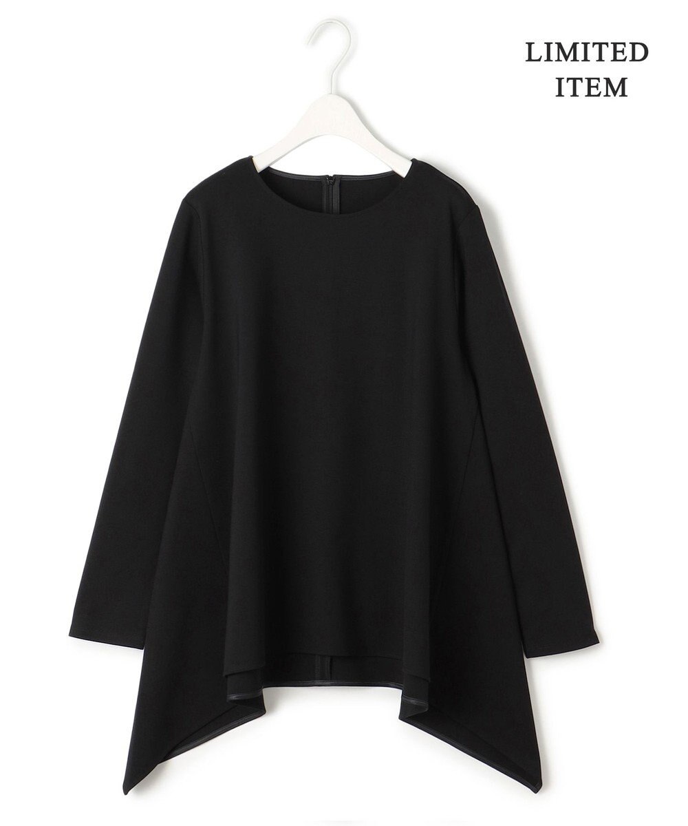 ICB L 【WEB限定・洗える】ヴィスコースストレッチポンチ イレギュラーヘムプルオーバー 