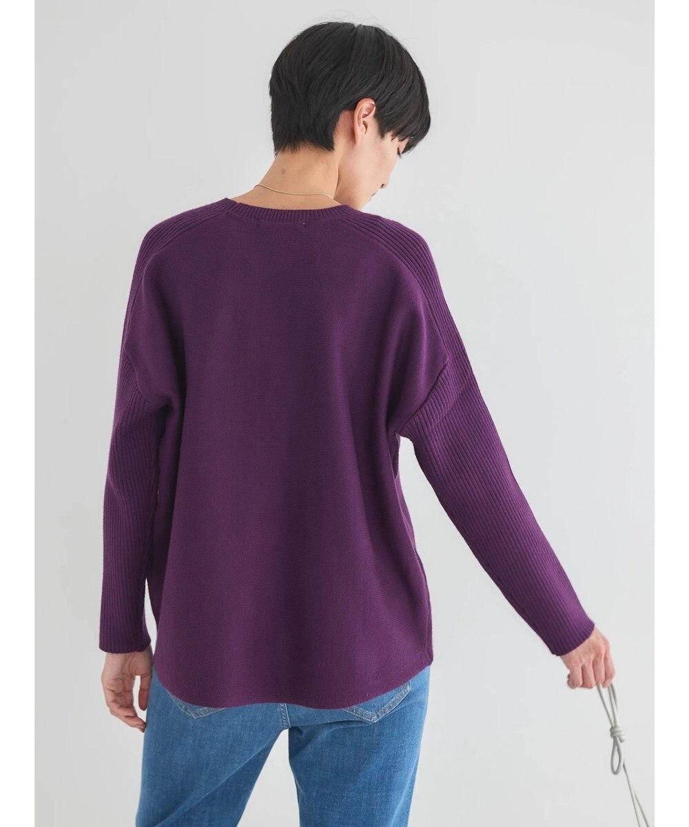 AMERICAN HOLIC バイパチ袖リブラグランニットプルオーバー 