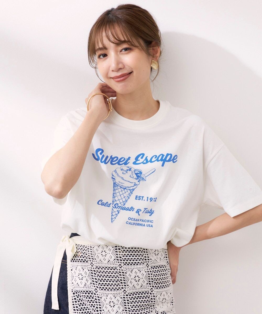 OP／FILA 【Ocean Pacific】アイスクリームプリント半袖Tシャツ 