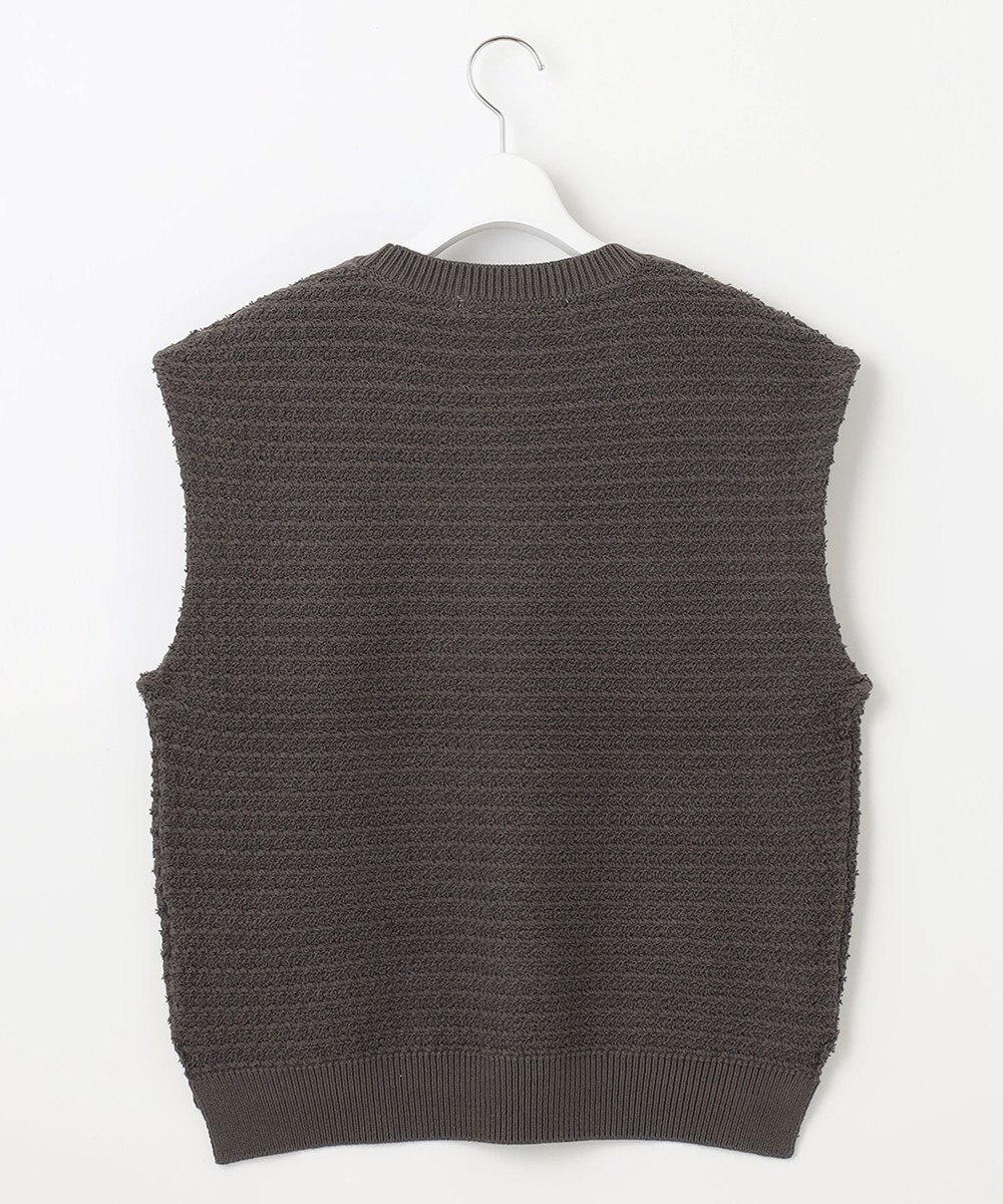 自由区 L 【洗える】ツイードライクニット ベスト 