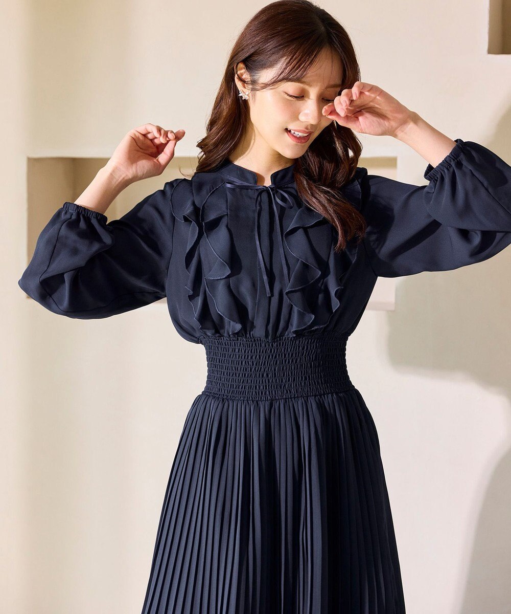 Feroux ウエストシャーリングラッフル ワンピース 