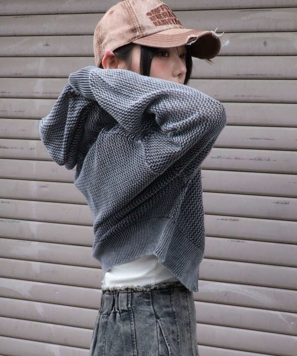 WEGO ヴィンテージウォッシュメッシュパーカー 