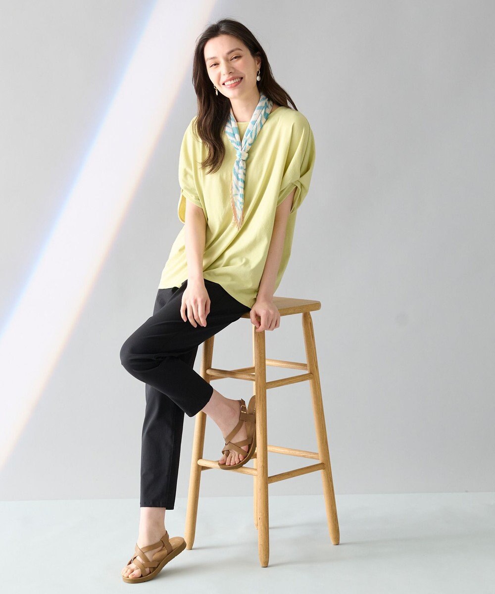 ANY L 【接触冷感/UVケア/シワになりにくい】ドルマンスリーブ Tブラウス 