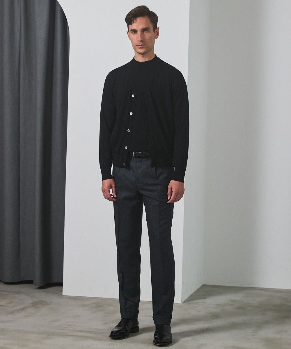 GOTAIRIKU 体温調整に【洗える/チクチクしにくい/ピリングしにくい】イタリア糸 ハイゲージ カーディガン_WOOL100% 