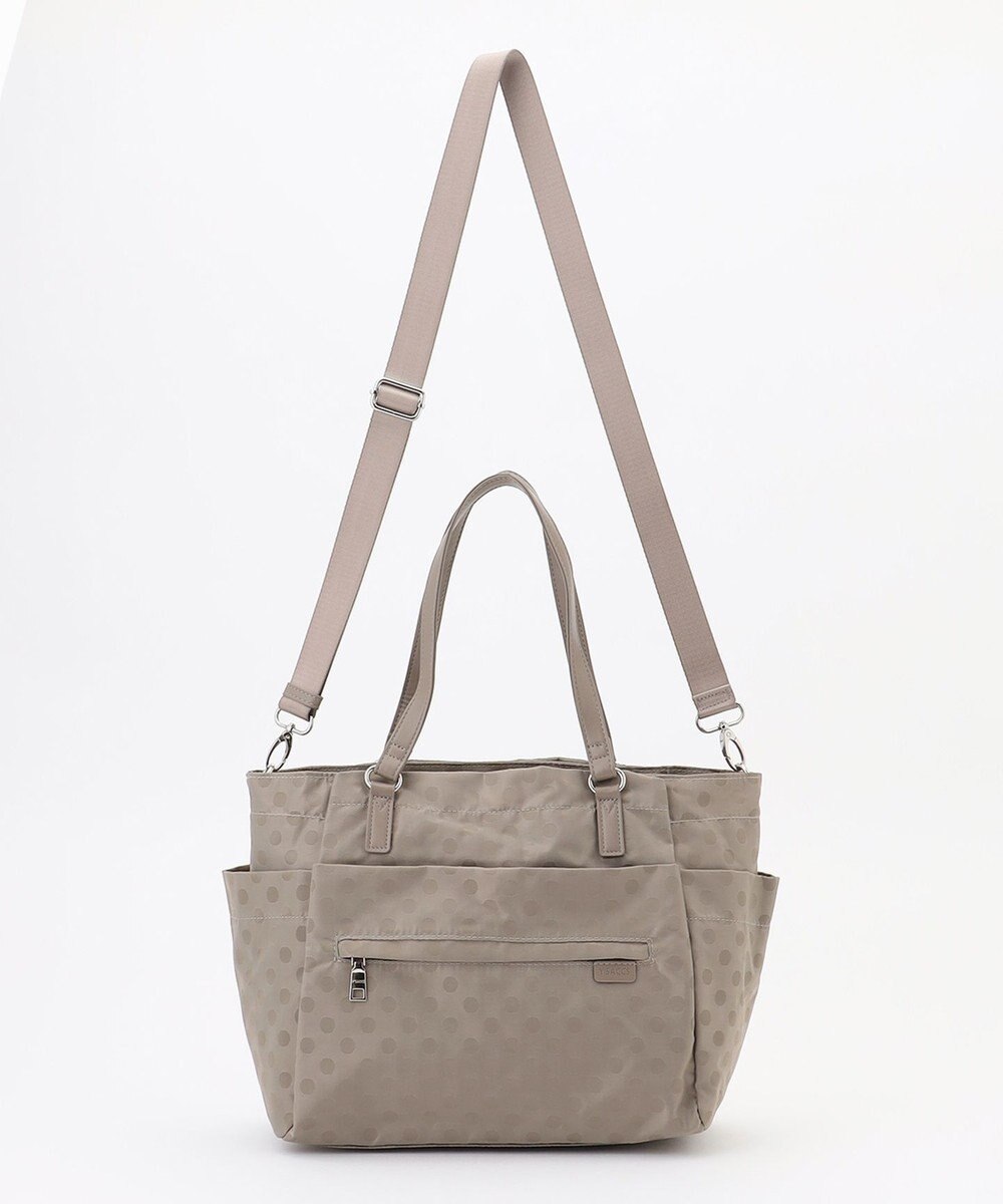 Y'SACCS ドットジャガードポーチ付きトートバッグ 