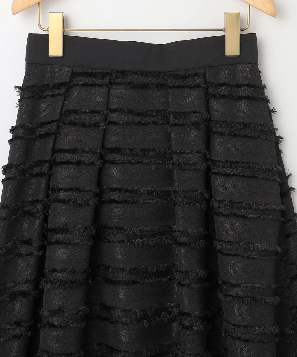 組曲 【WEB限定】ボーダーカットジャカード フレアスカート 