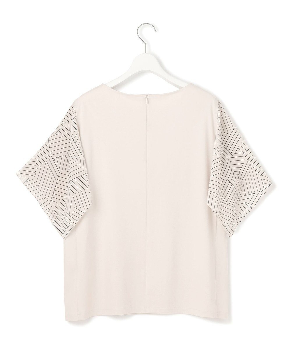 23区 L 【Lサイズ限定/洗える】スカーフプリントコンビ スリーブデザイン カットソー 