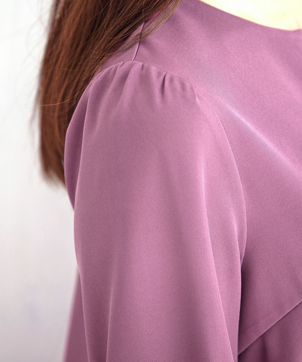 Tiaclasse 【洗える】キーネックバックフレアチュニックブラウス 