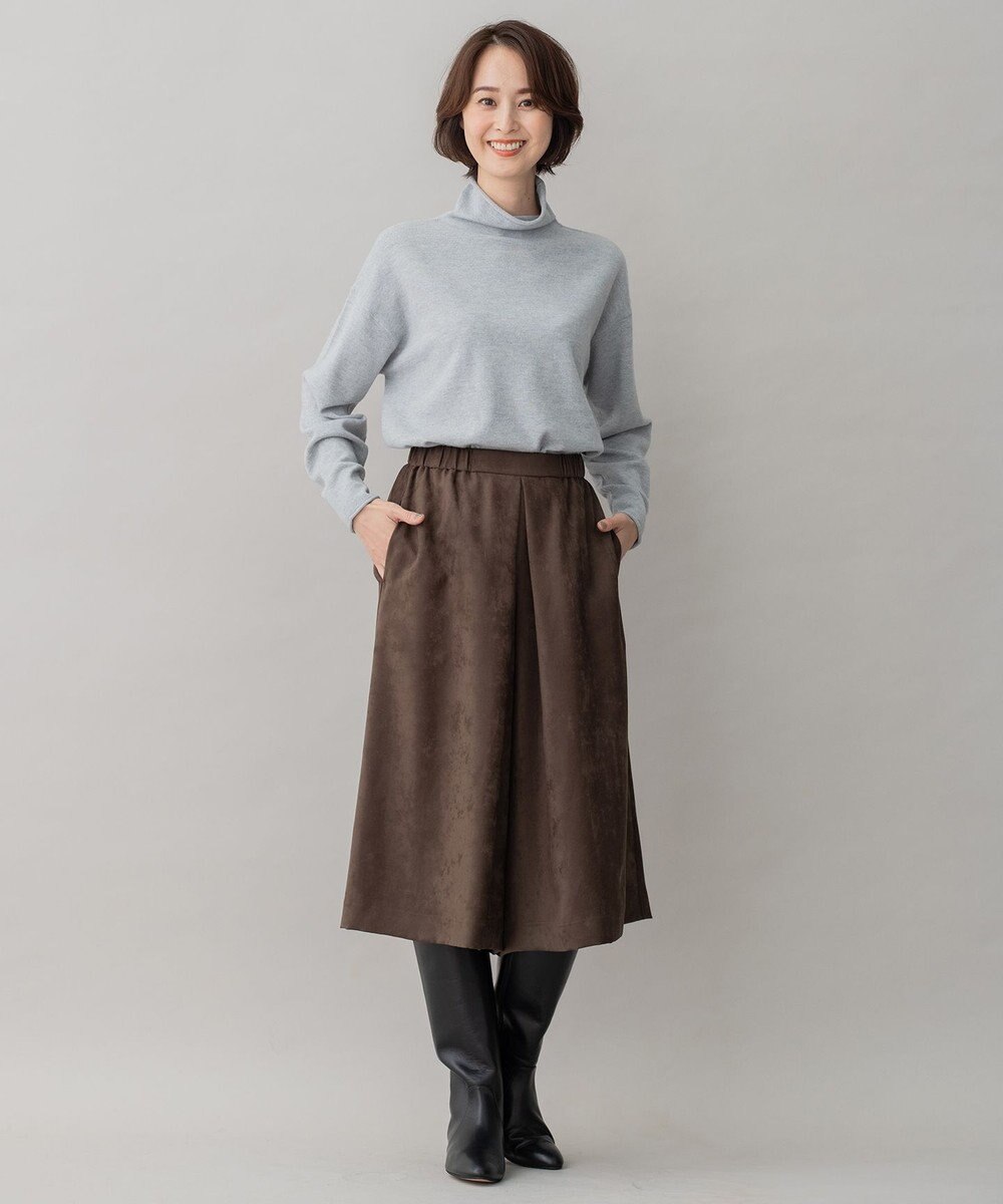 自由区 【洗える】ソフトウールハイゲージ ハイネックニット 