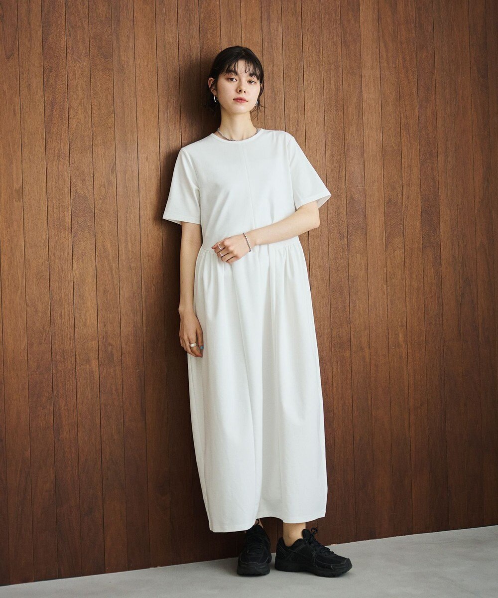 #Newans 【洗える】コクーンシルエットロングワンピース 