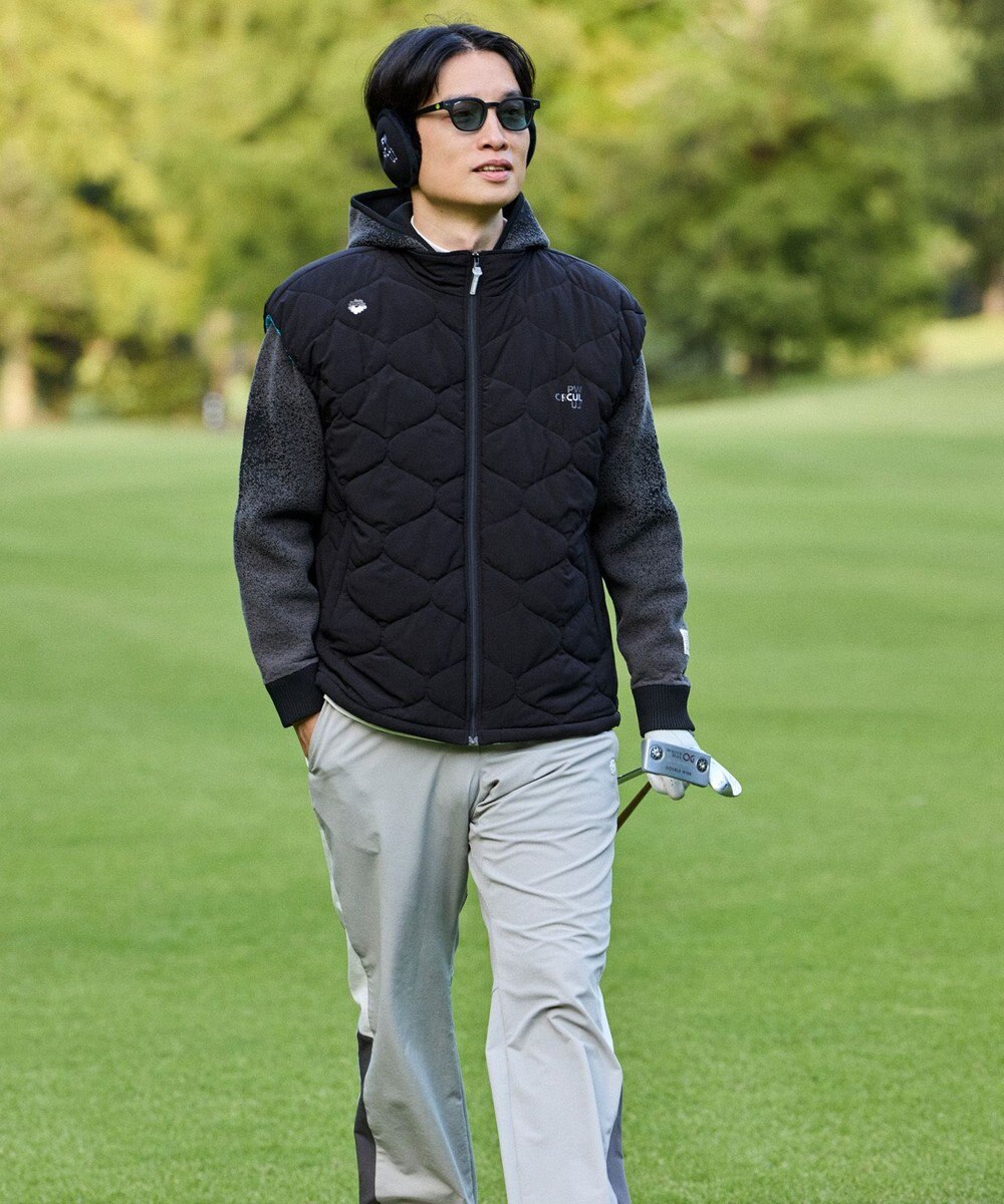 PW CIRCULUS 【撥水加工 / ストレッチ】【MEN】キルティング中綿ベスト ゴルフ 