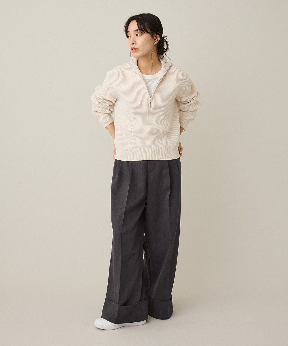 CRAFT STANDARD BOUTIQUE ミニモールハーフジップニットプルオーバー 