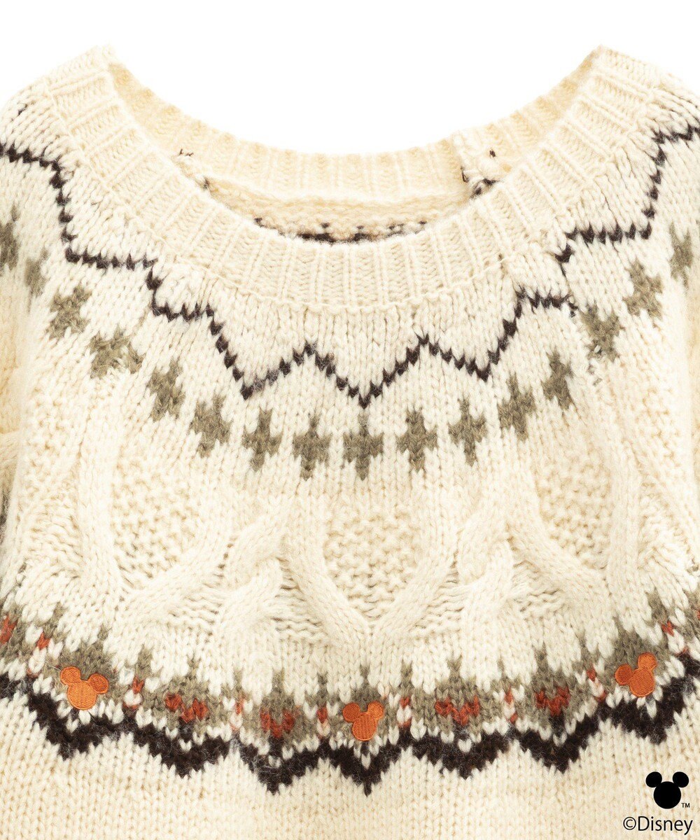 earth music&ecology 【予約】Disney/ミッキー刺繍ノルディックニットチュニック 