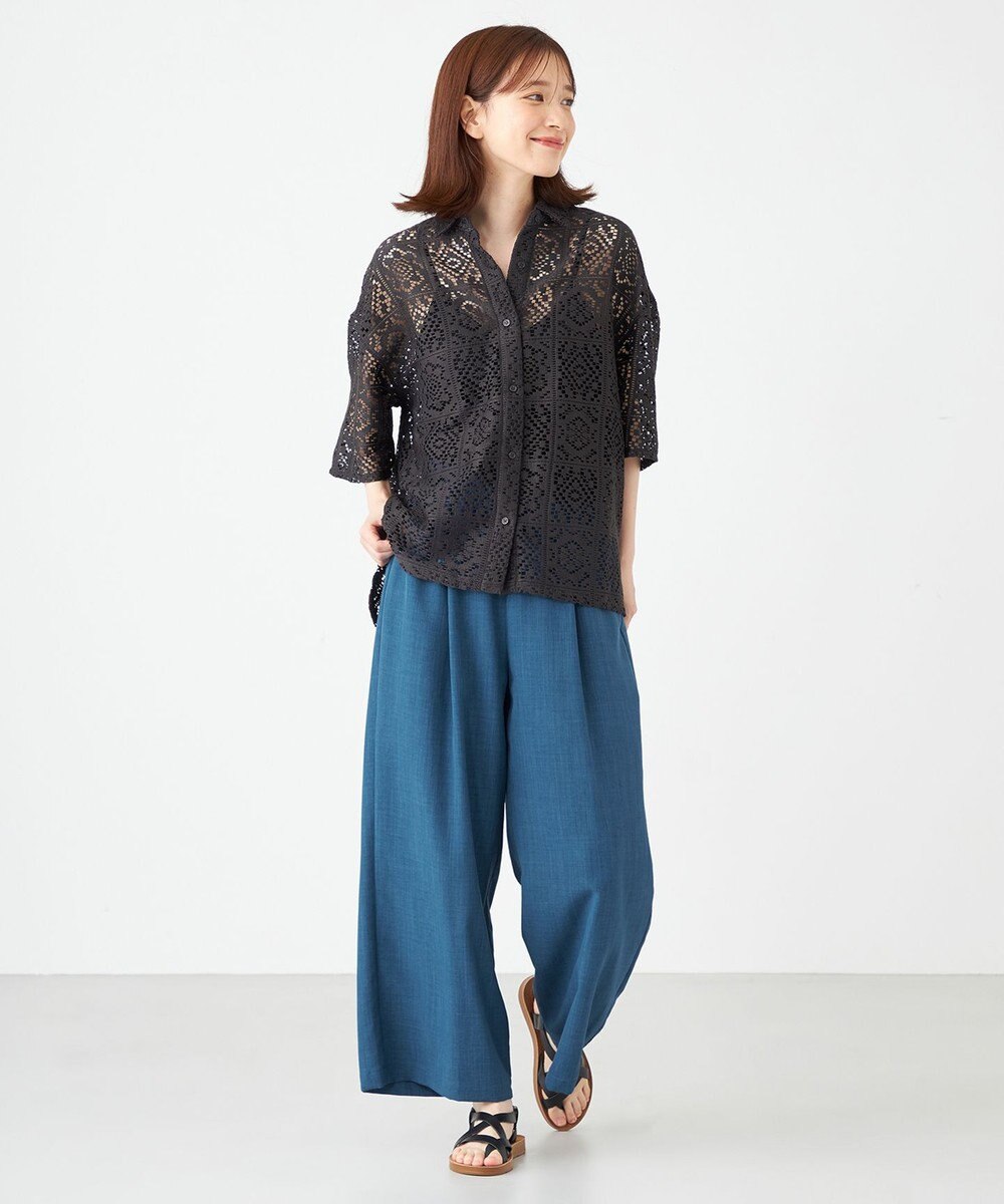 SHARE PARK LADIES オーバーサイズレースシャツ 