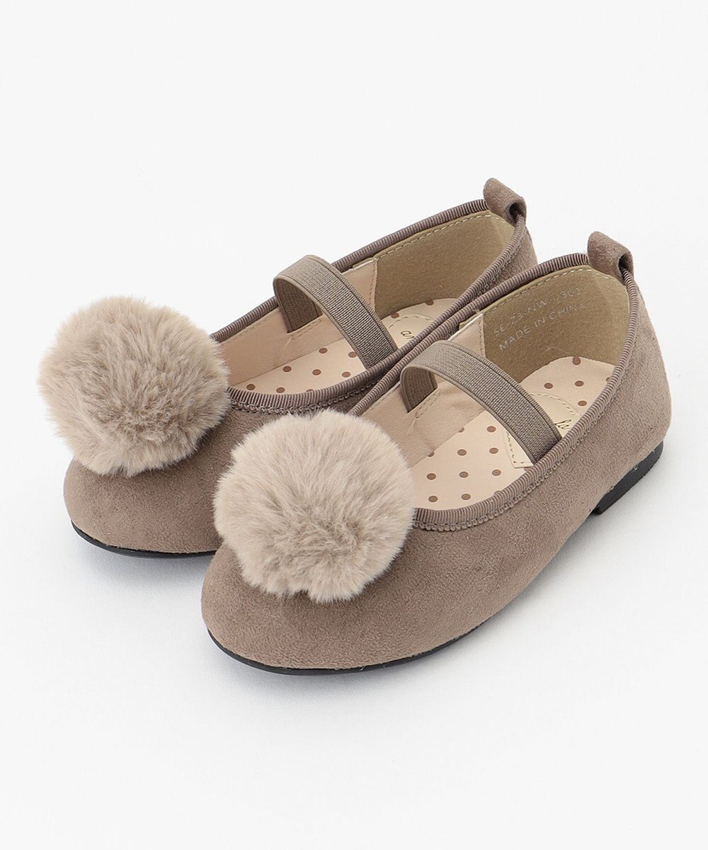 ANY KIDS ポンポン付きパンプス 