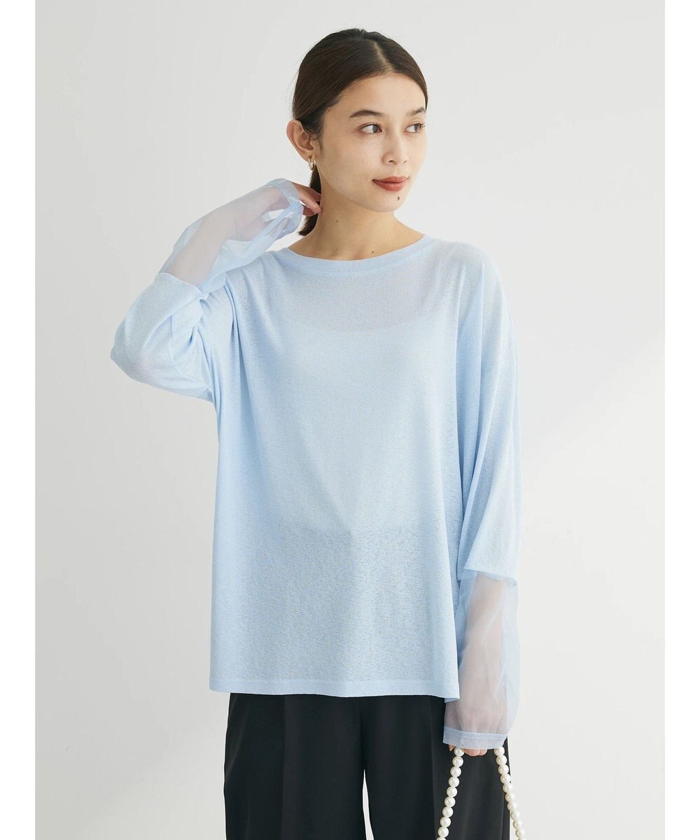 Green Parks 袖チュールドッキングプルオーバー 