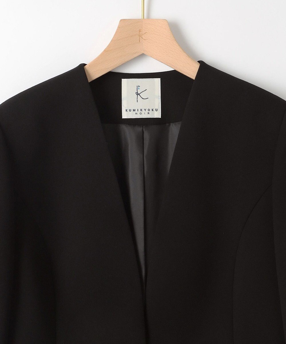 組曲 NOIR 【洗える】ウォッシャブルストレッチバックサテン ジャケット＋ワンピース 