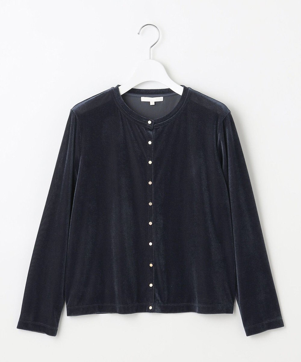 自由区 L シアーベロア カーディガン 