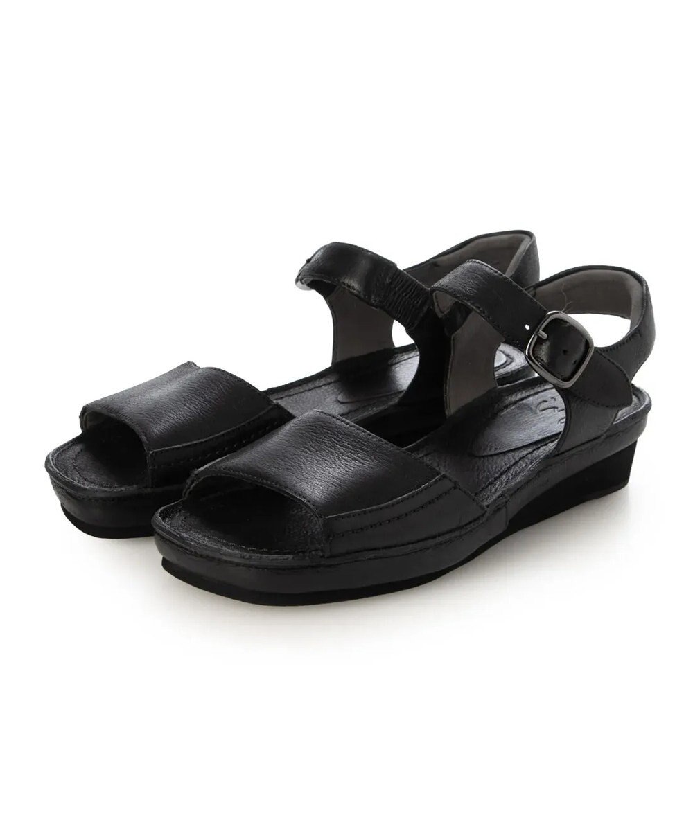 ing <ing>【WEB限定】【サスティナブル】ウエッジヒールレザーサンダル 