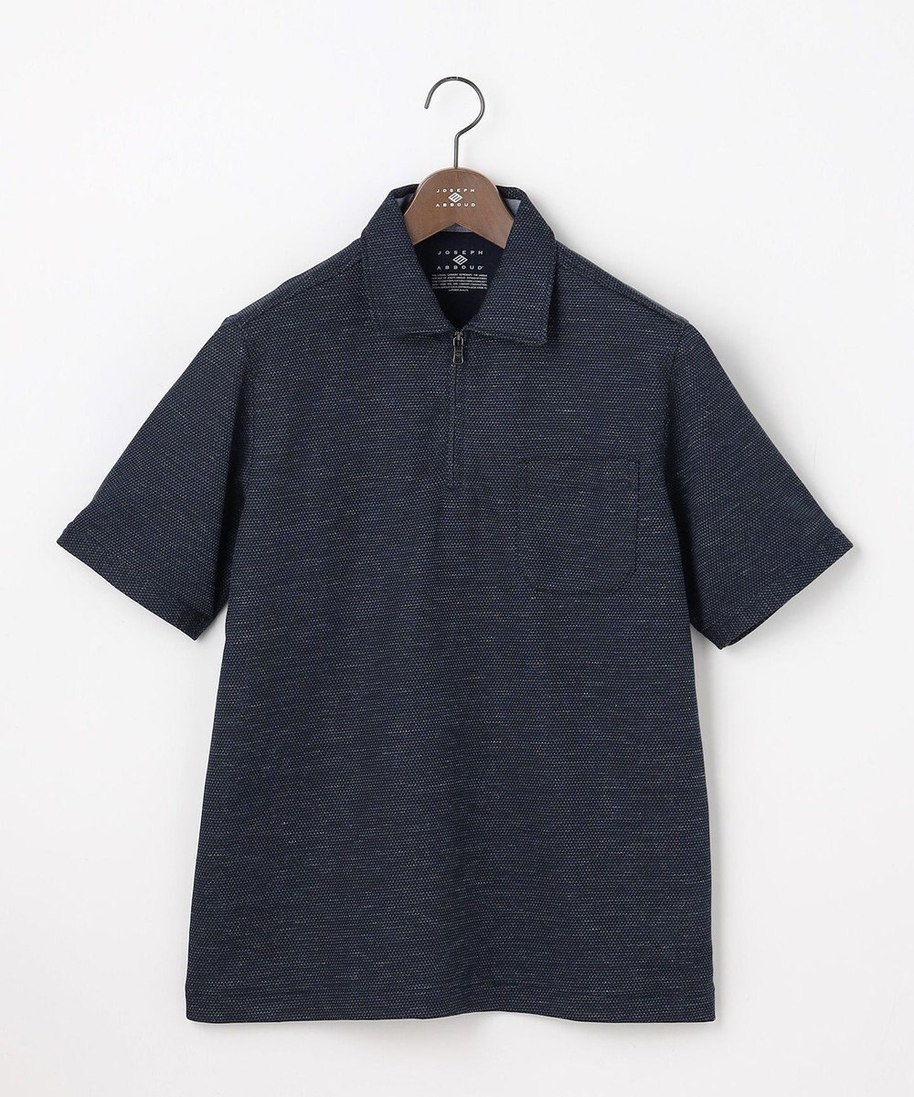JOSEPH ABBOUD  【フランス産リネン×日本の技術・清涼感】ノルマンディリネントップジャージ ジップ ポロシャツ 